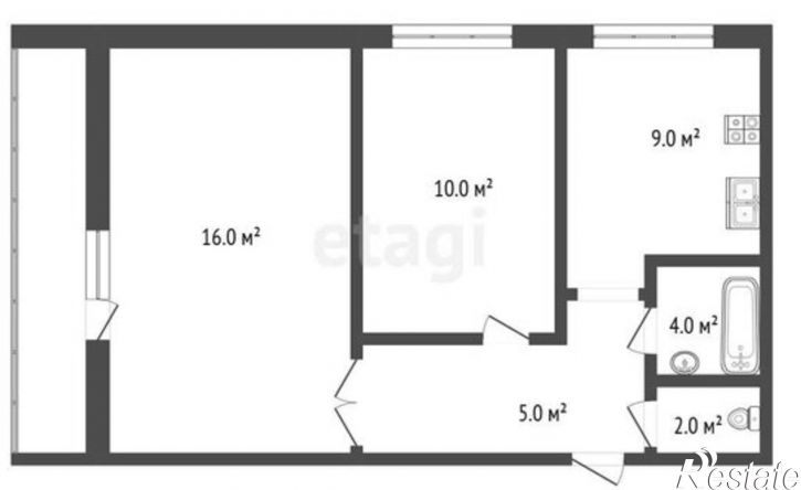 2-комн квартира переулок Стеклова, 3Б,  д. 3Б