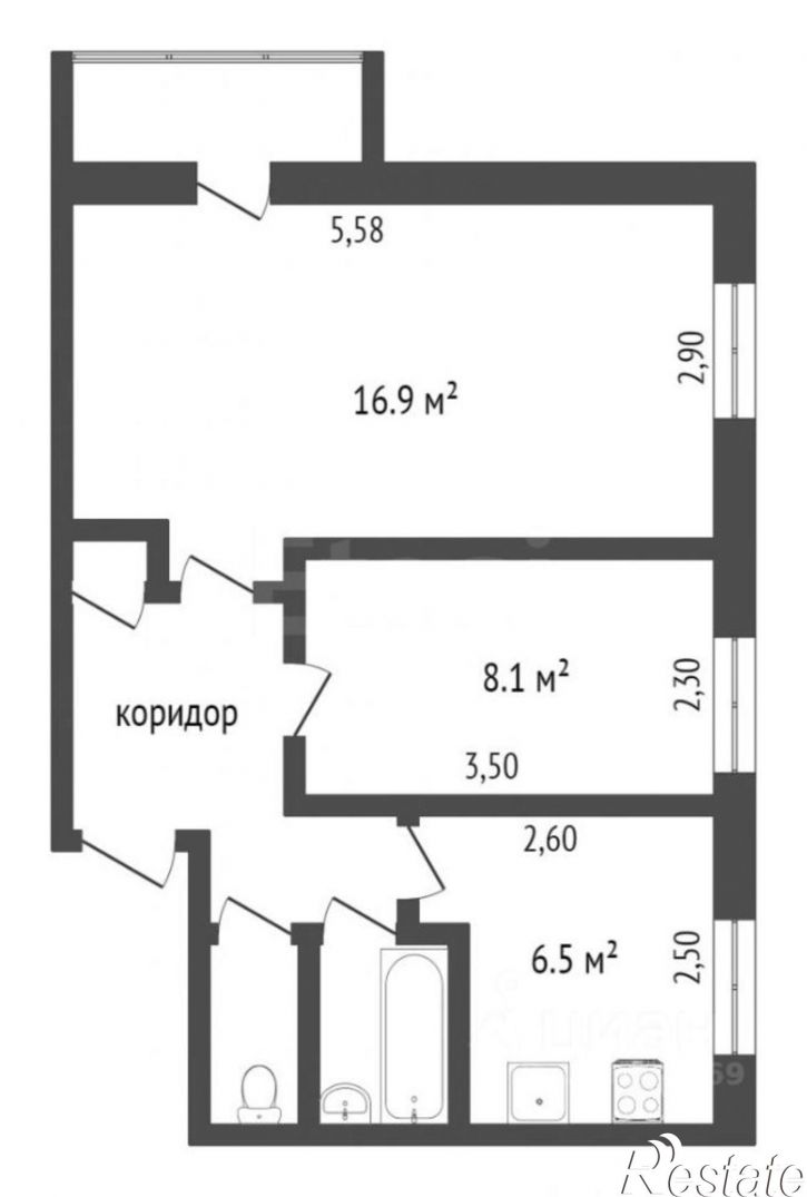 2-комн квартира Шахты, Садовая ул, 2
